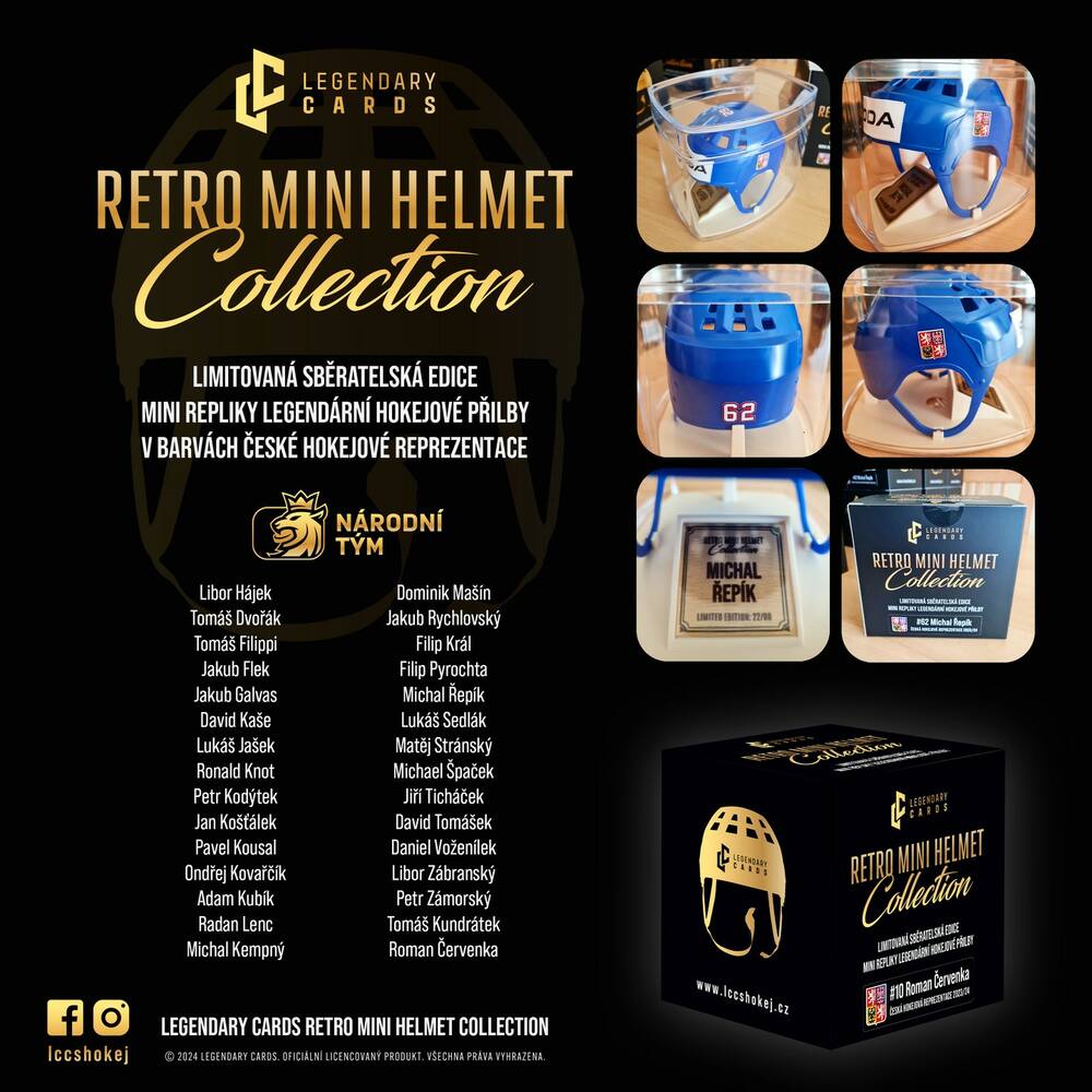 2023-24 LC Hokejová přilba Retro Mini Helmet Ondřej Kaše #73